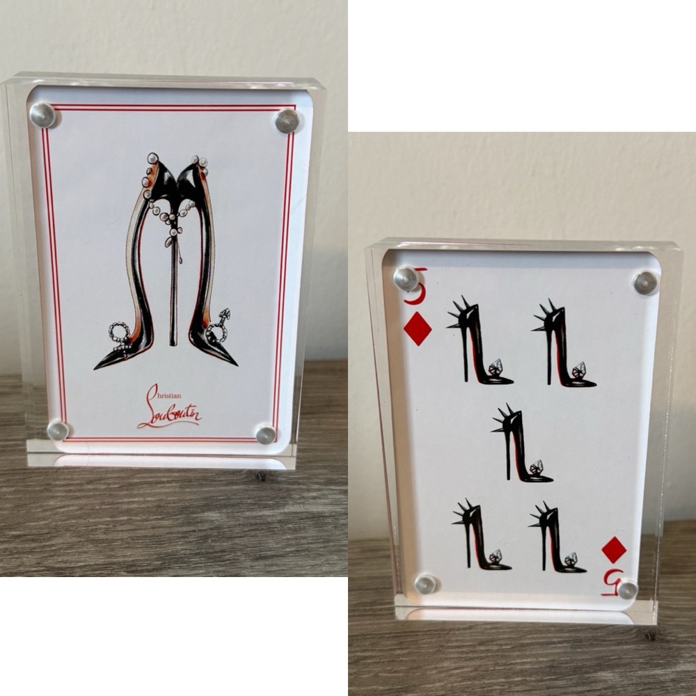 Christian Louboutin NEW 5 of Diamonds Designer Playing Card in Protective Case